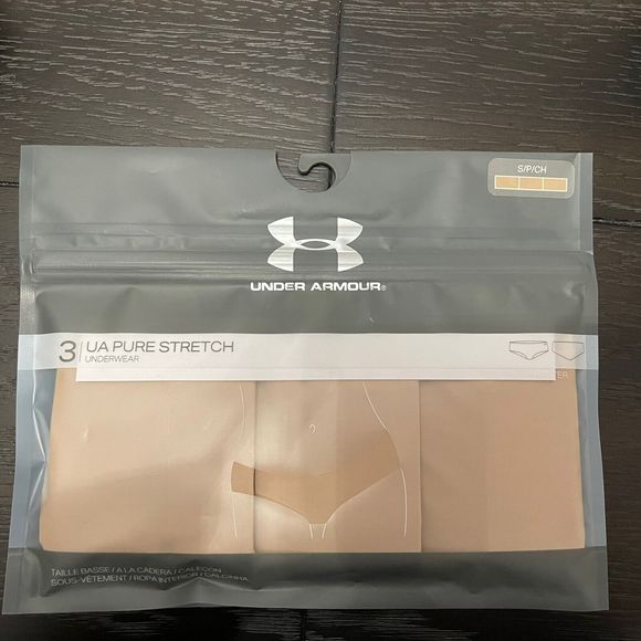 UNDER ARMOUR Women's UA Pure Stretch Hipster Underwear Small Nude NWT 3-pack - Picture 2 of 11
